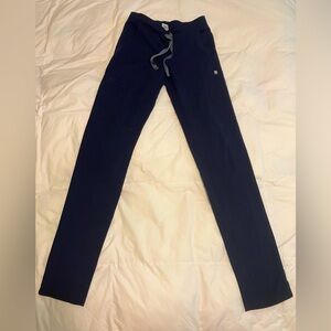 Figs High Waisted Yola Skinny Scrub Pants XXS Tall Navy Blue